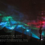 laser show projection through fabric