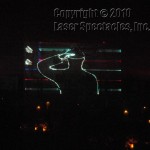 Laser Salute projected upon a mural