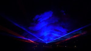 Laser show blue wave effect picture