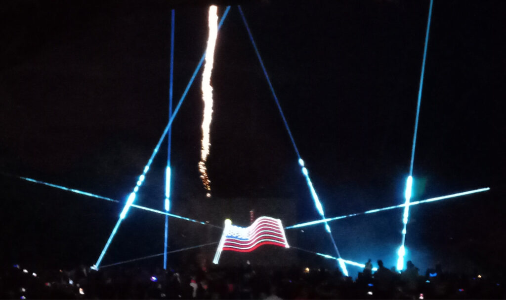 Laser light show with fireworks at Fair Oaks Ranch, TX