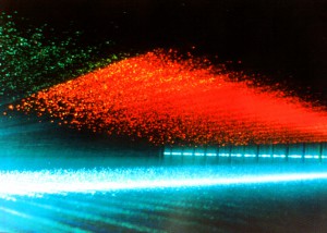 Lasers slice through water