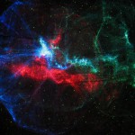 laser lumia picture on a cave wall