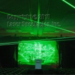 Laser graphics prjected on to a mural