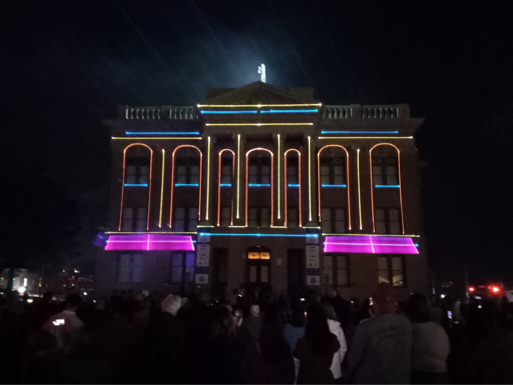 Williamson County 175th Celebration - courthouse in laser light