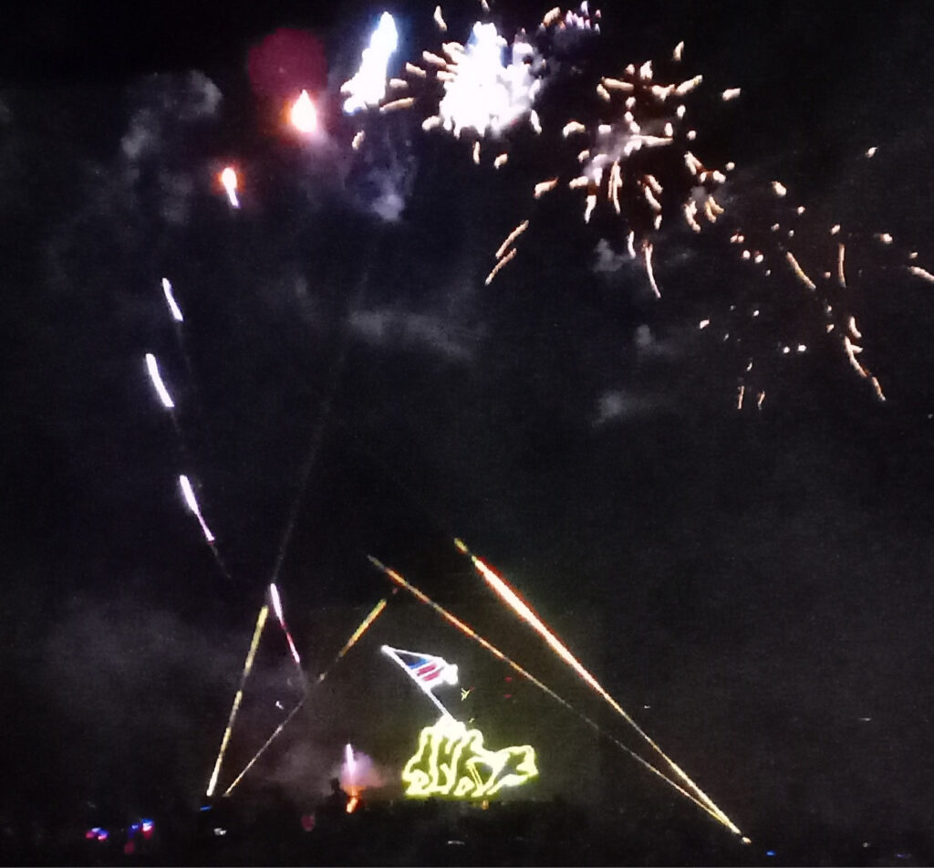 Laser light show with fireworks at Fair Oaks Ranch, TX