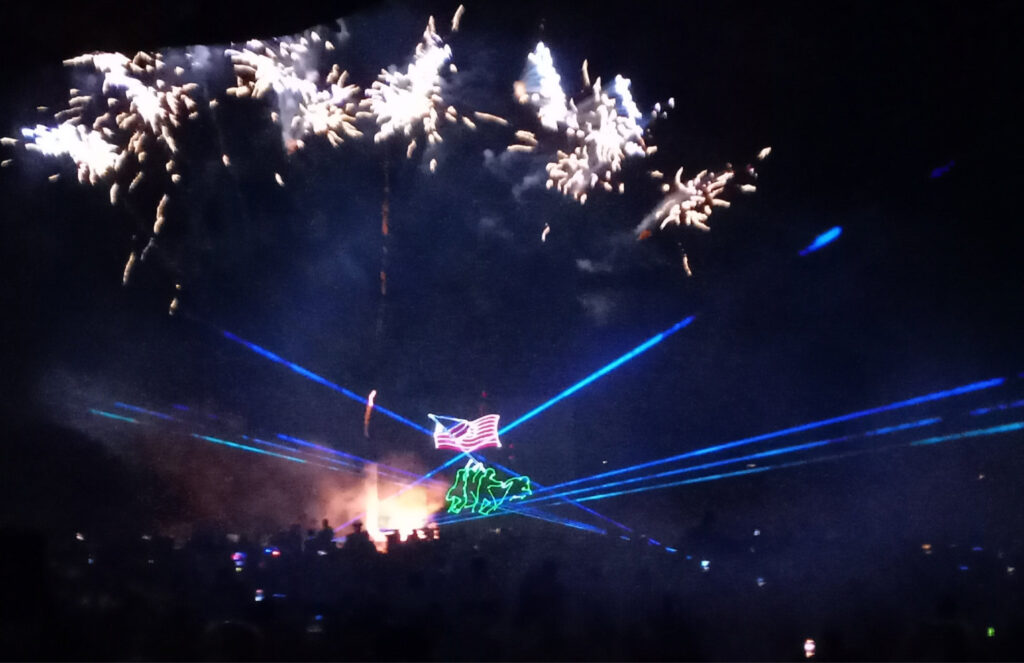 Laser light show with fireworks at Fair Oaks Ranch, TX