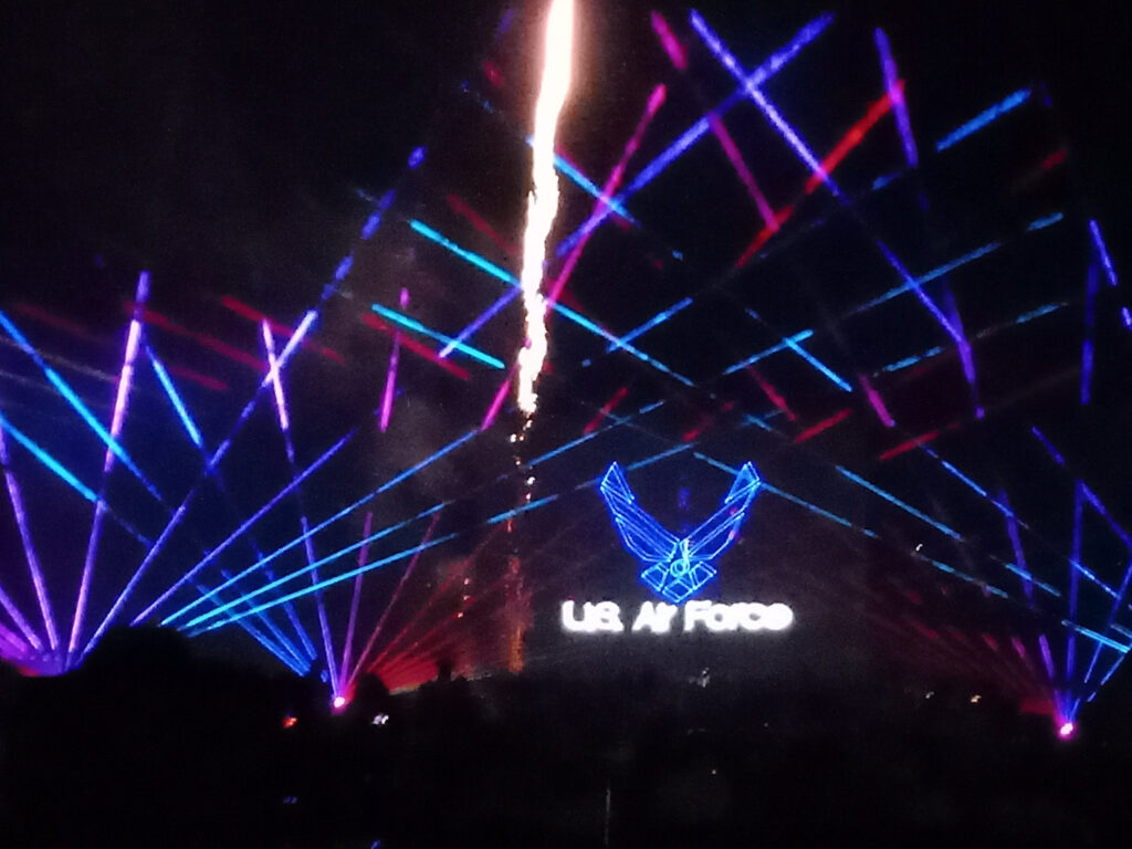 Laser light show with fireworks at Fair Oaks Ranch, TX