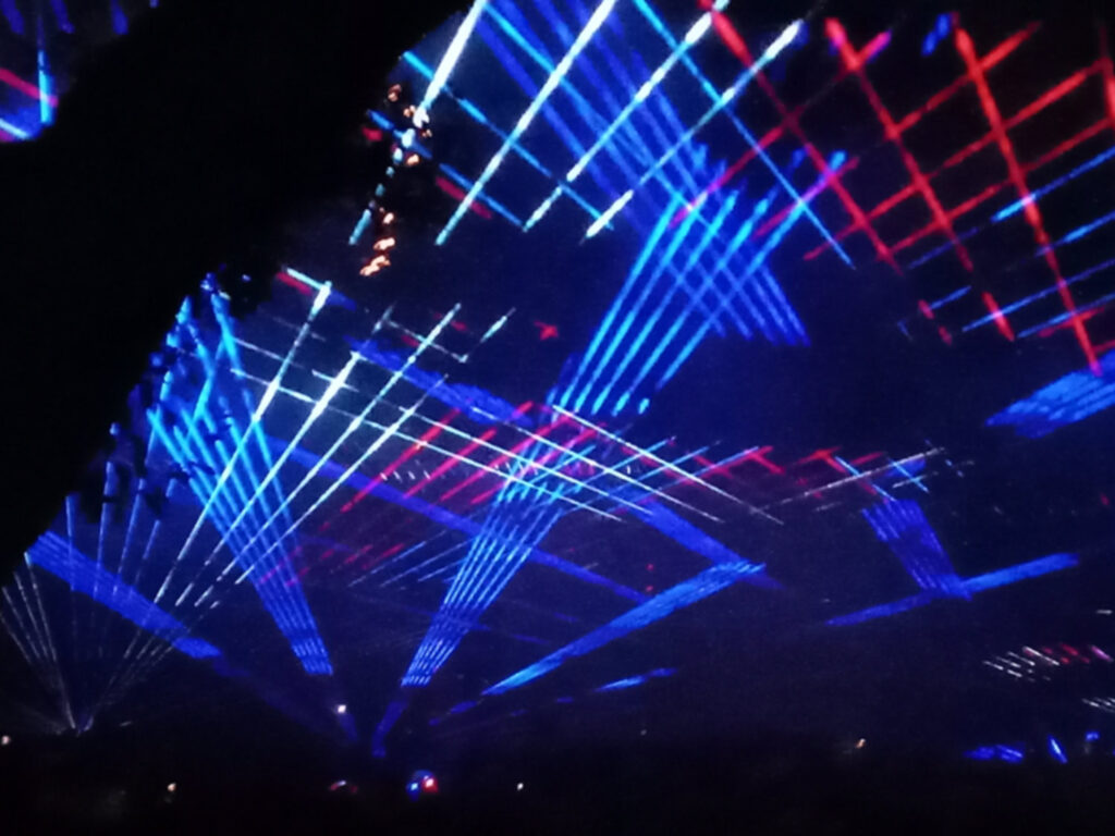 Laser light show with fireworks at Fair Oaks Ranch, TX