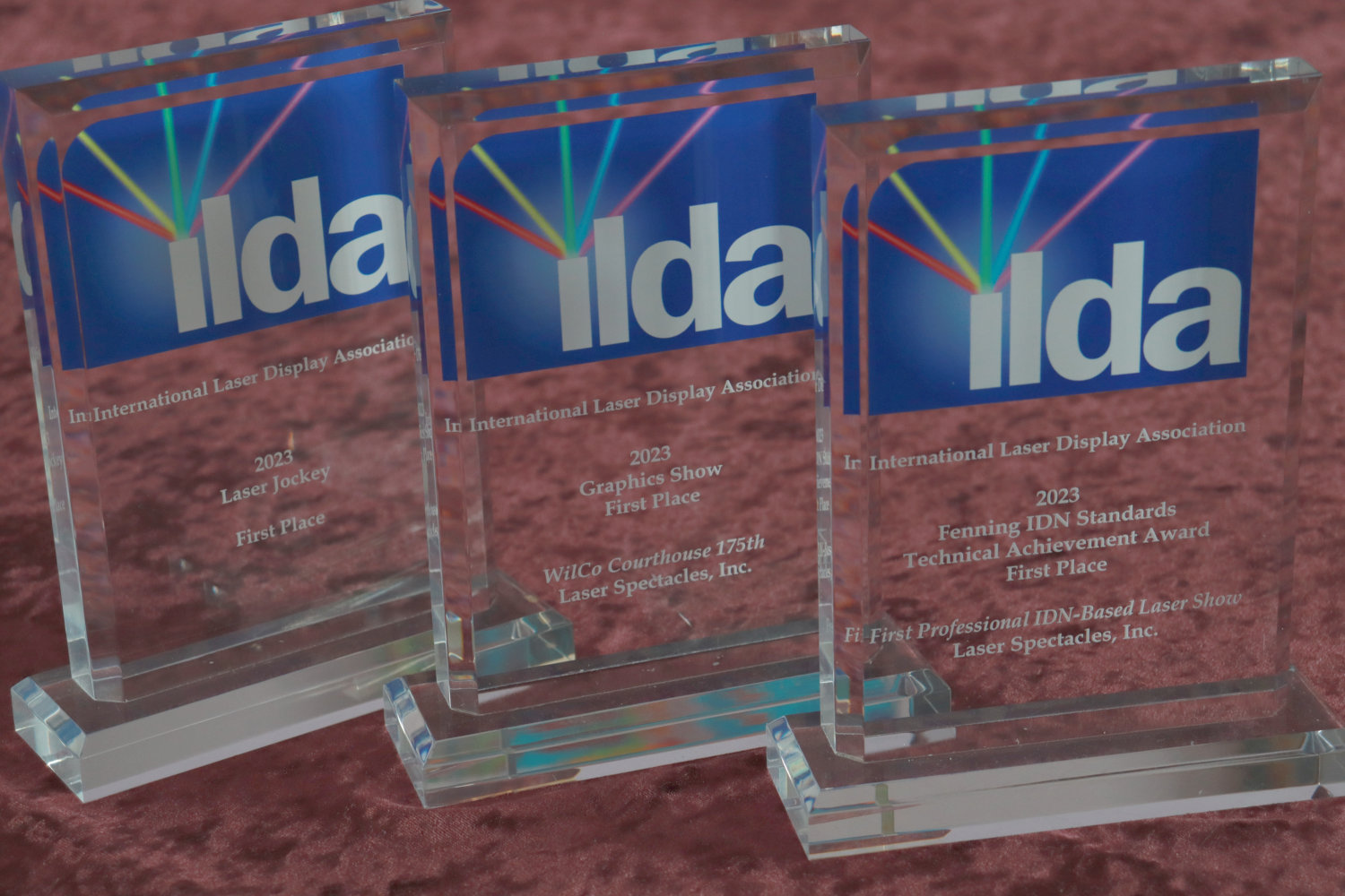 Laser Spectacles Inc.  2023 – Three First Place ILDA Awards