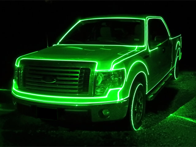 Ford F-150 with green laser mapping